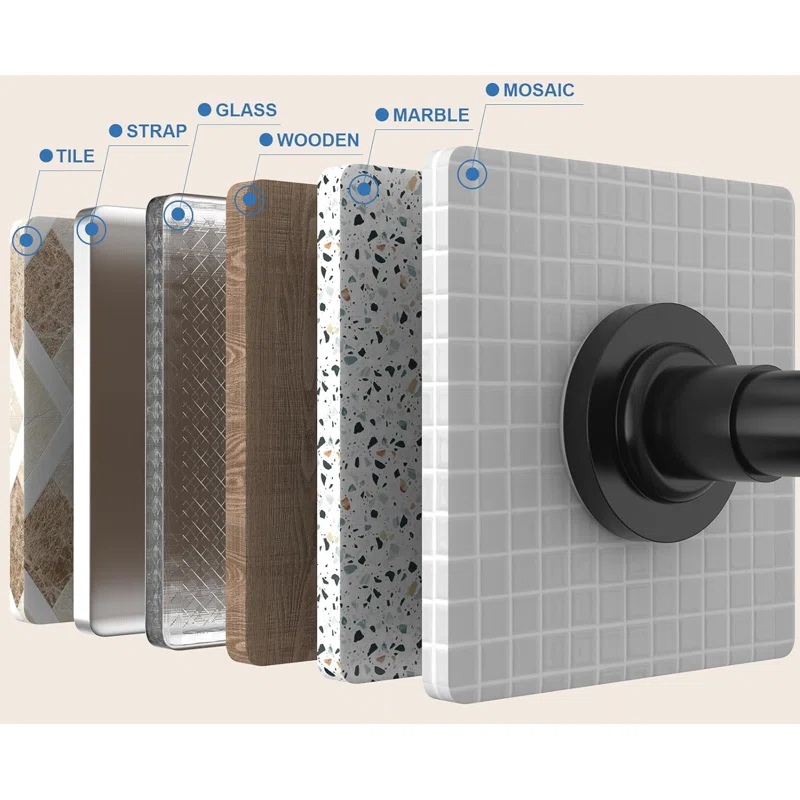 The Shower Curtain Rod, Adjustable 32-89 Inch Spring Tension Shower Rods.