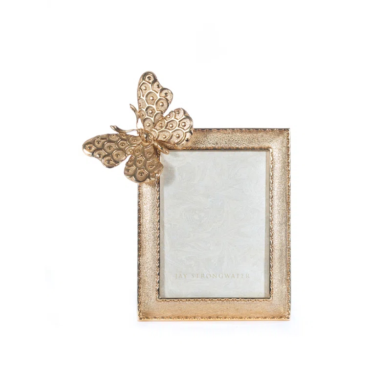 Jay Strongwater BUTTERFLY COLLECTION Gold Metal Picture Frame