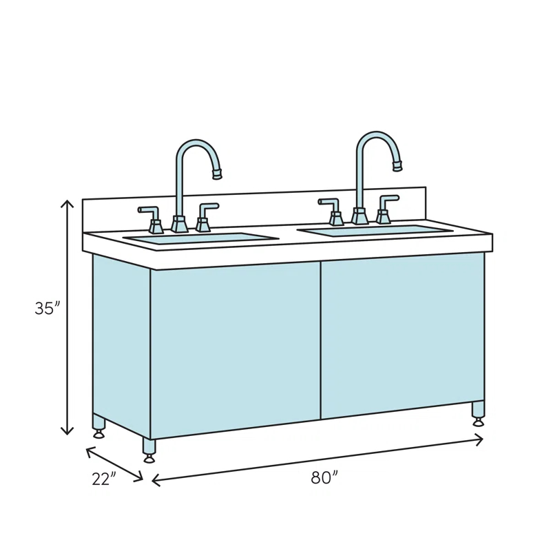 Deborah 80'' Double Bathroom Vanity with Marble Top