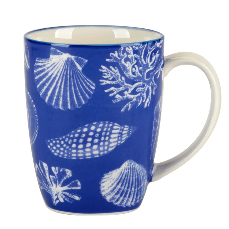 Certified International Seaside Set of 6  Mugs 6 asst 4.75in x 3.25in x 4.25in 14 oz (Set of 6)