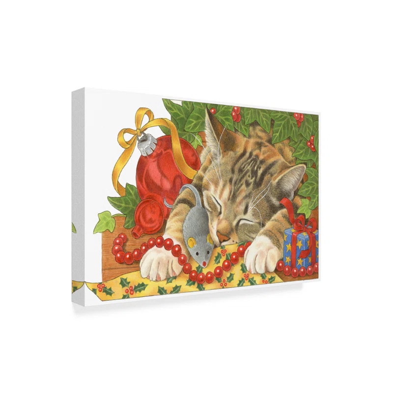 Trademark Fine Art Francien Van Westering " Christmas Cat Sleeping " by Francien Van Westering