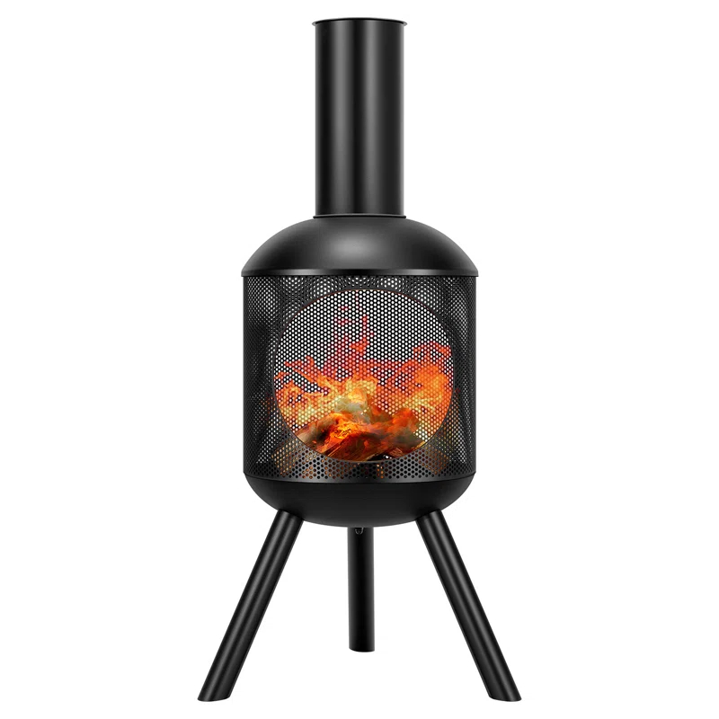 Romn 46.7'' H Steel Outdoor Chiminea