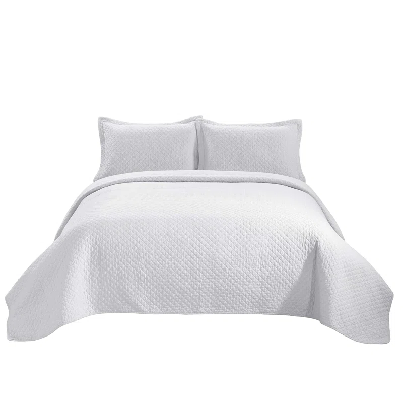 Chezmoi Collection Solid Color Cotton Quilt Cotton Quilt Set