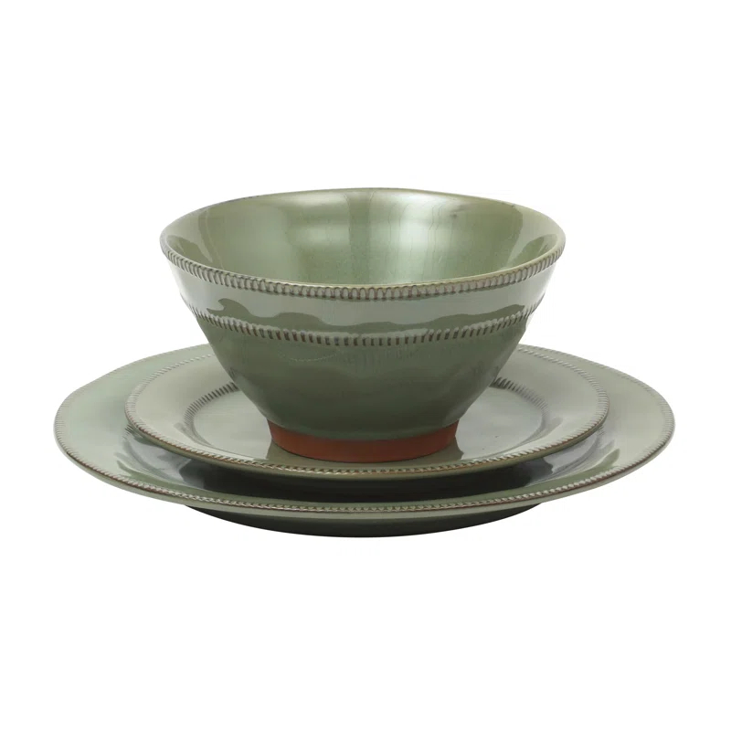 ECLANK 12 Piece Stoneware Dinnerware Set - Service for 4
