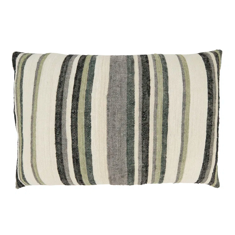 Saro Amiyah Collection Striped Cotton Pillow Cover