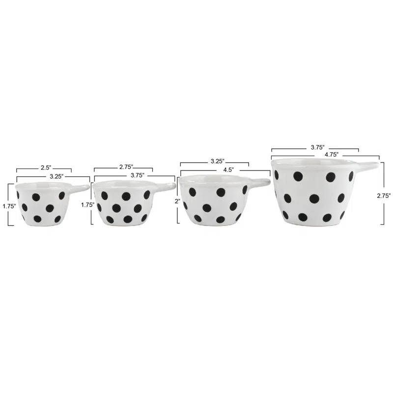 Creative Co-Op Creative Co-Op Melange 4 -Piece Ceramic Measuring Cup Set