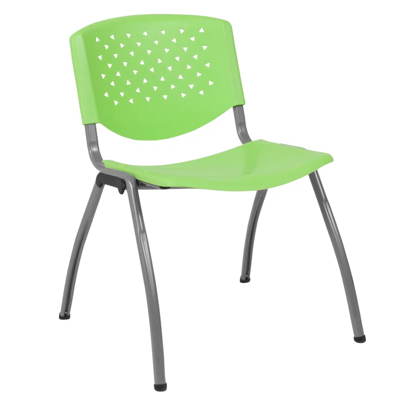 Flash Furniture Memphis 880 lb. Capacity Plastic Stack Chair with Powder Coated Frame