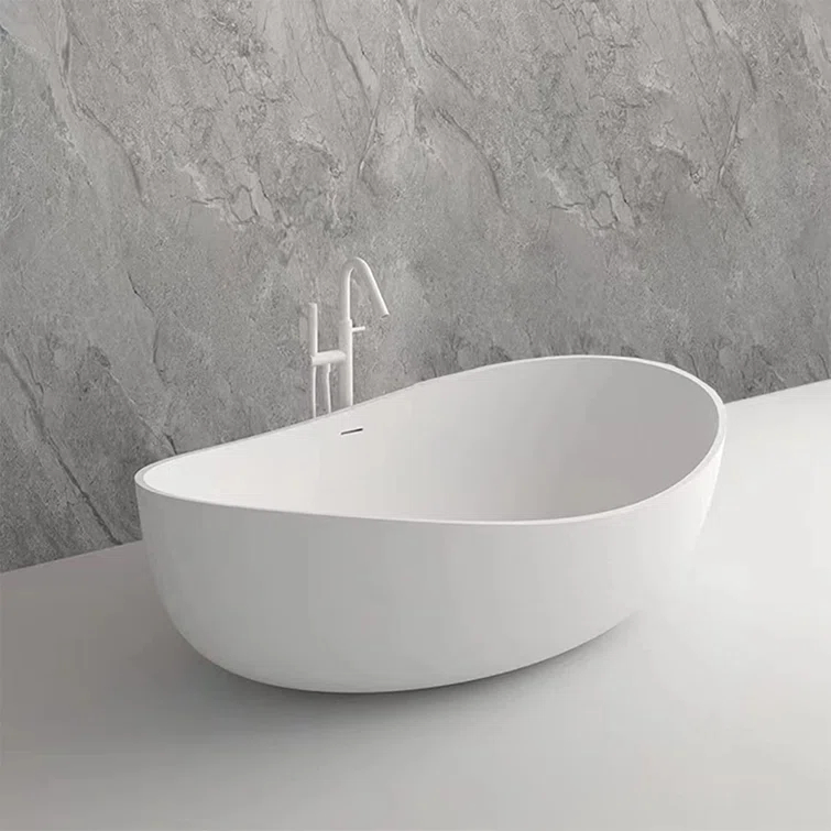 Vanity Art 63" x 37" Freestanding Soaking Stone Bathtub VA6918-ML