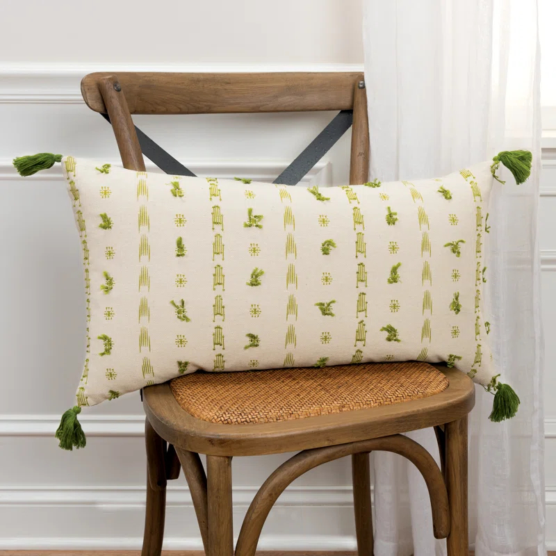 Rizzy Home Tassels Cotton Throw Pillow