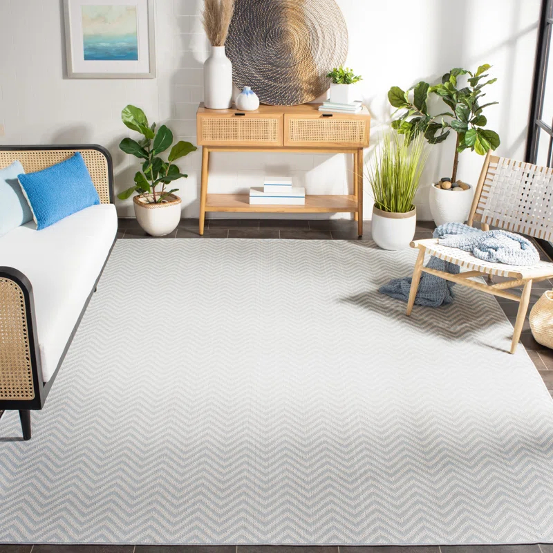 Martha Stewart Indoor Outdoor Performance Machine Washable Chevron Rug