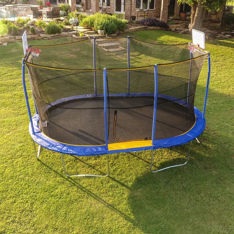 Jumpking 10’ X 15’ Oval Trampoline With Basketball Hoop