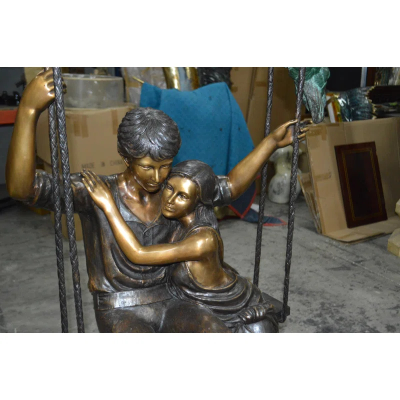 Nifao Statues People Weather Resistant Metal Garden Statue