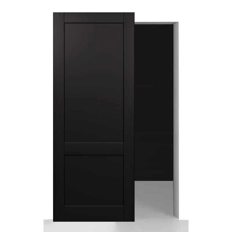 Belldinni Shaker 2 Panel Manufactured Wood Solid Core Sliding Hidden Barn Door With Base Board with Installation Hardware Kit