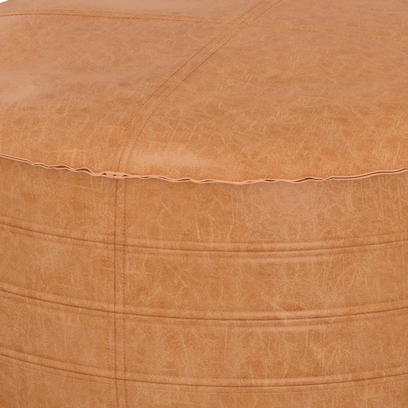 Simpli Home Brody Faux Leather Pouf