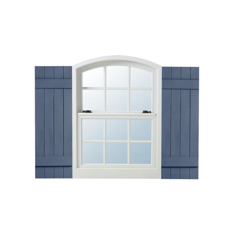 Alpha Shutters Four Board and Batten Closed Vinyl Shutters Pair (Set of 2)