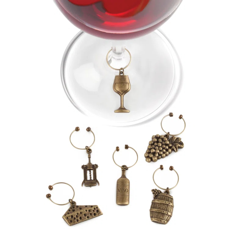 Twine Grapevine Gold Vineyard Wine Charms