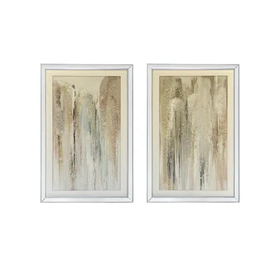 A&B Home Jennings Crystal Mirror Framed Wall Art - Set Of 2 - 23.5" X 35.5" - Multicolor | Wayfair