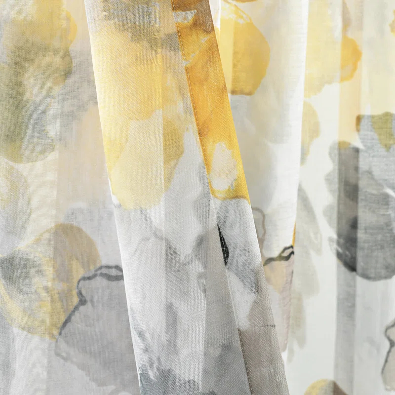 Lush Decor Leah Floral Sheer Grommets Curtain Panels (Set of 2)