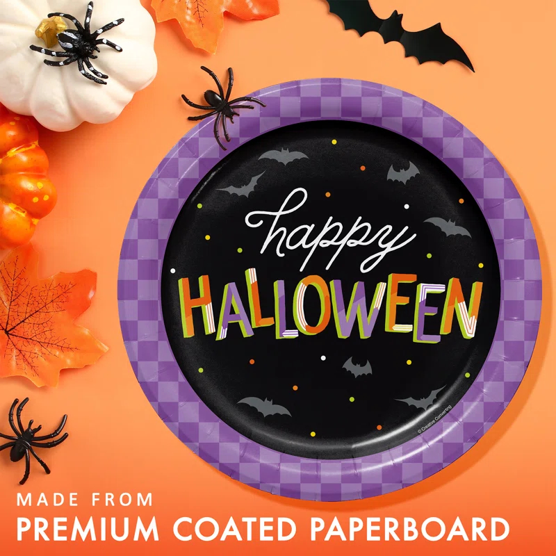 Creative Converting Creative Converting Retro Happy Halloween Paper Plates, 24 ct