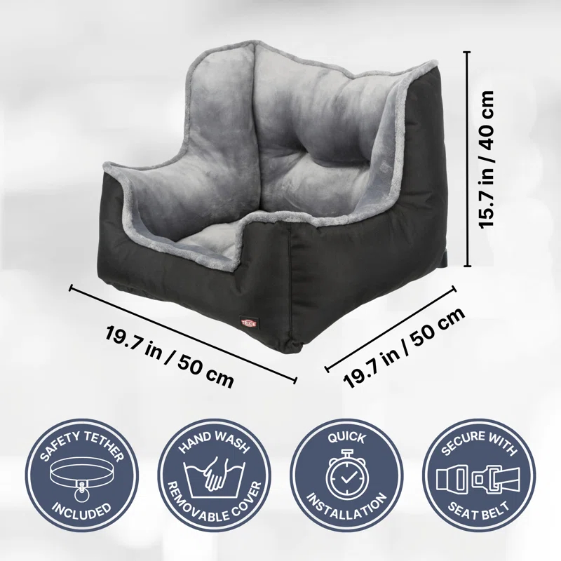 TRIXIE TRIXIE Convertible Deluxe Dog Car Seat for Small Dogs, Dog Booster Seat, Travel Pet Bed