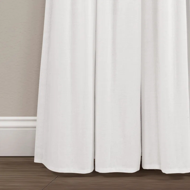 Lush Decor Linen Button Cotton Blend Blackout Thermal Rod Pocket Single Curtain Panel