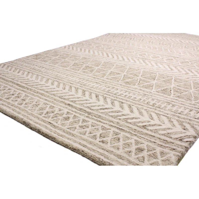 Darya Home Shad Collection Transitional Geometric Area Rug Beige