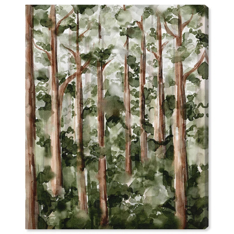 Art Remedy Wildy Forest Framed Landscape Watercolor Style 56937