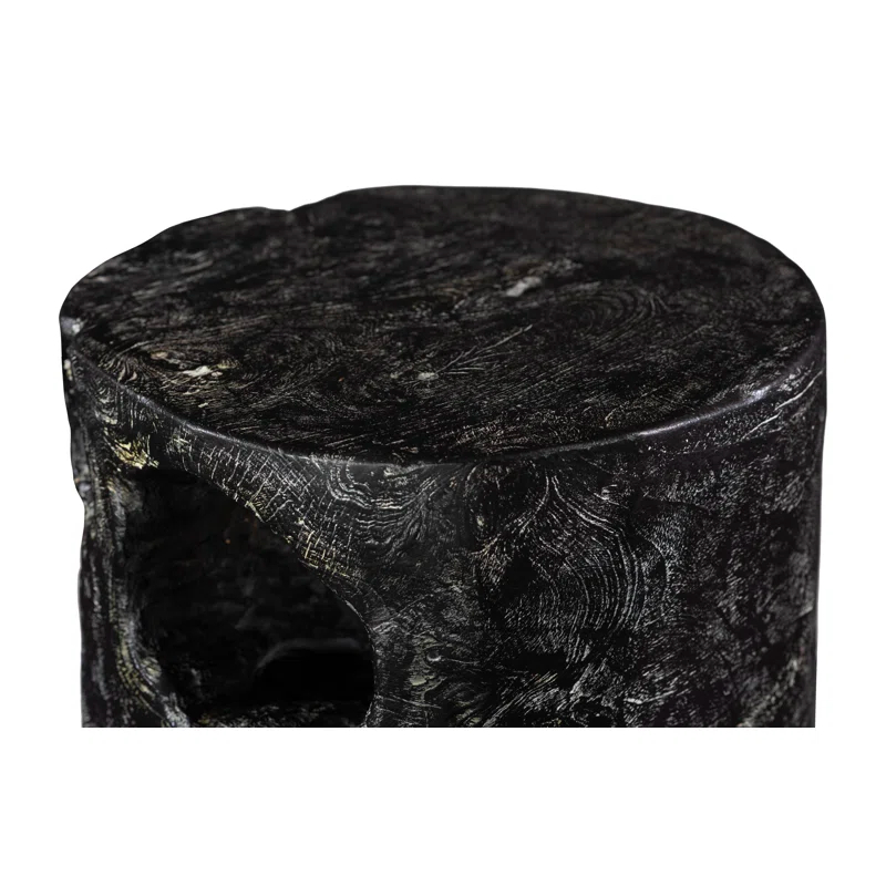 Black Wash Stool, Round