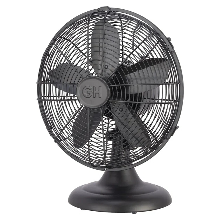 Good Housekeeping Good Housekeeping's All-Metal Retro 3-Speed 12" Oscillating Office Desk Table Fan (Multiple Finishes Available)