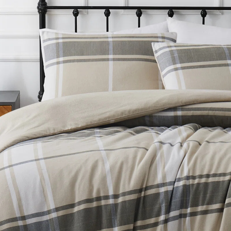 Khaki Standard Cotton Duvet Cover Set