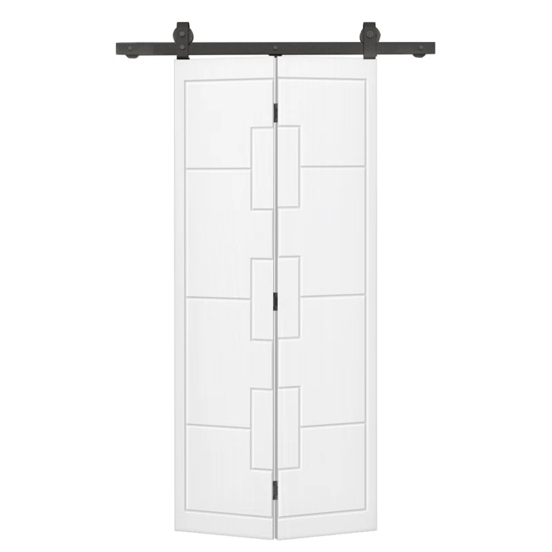 Calhome Modern Bi-Fold Barn Door with Sliding Hardware Kit