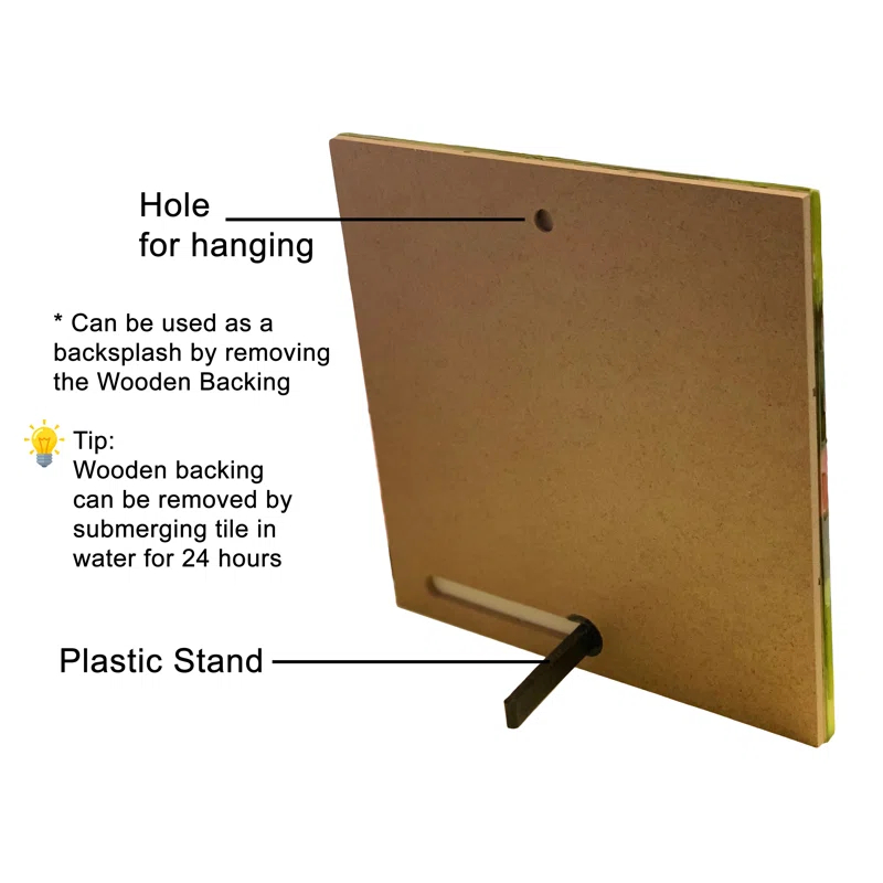 Continental Art Center 4'' x 4'' Glossy Hand Painted Ceramic