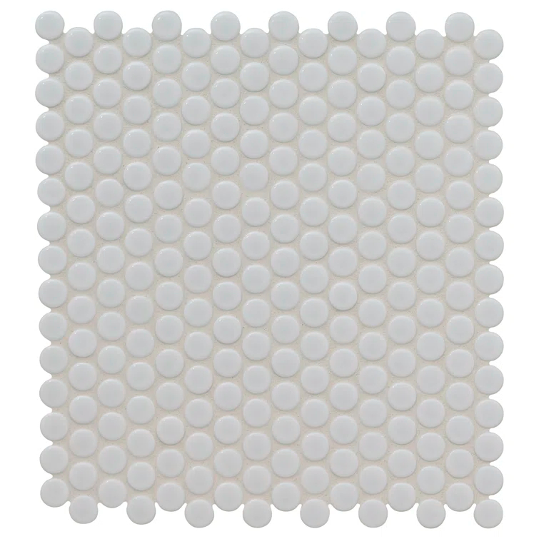 Penny Round 12 in. x 13 in. Porcelain Mosaic Floor and Wall Tile