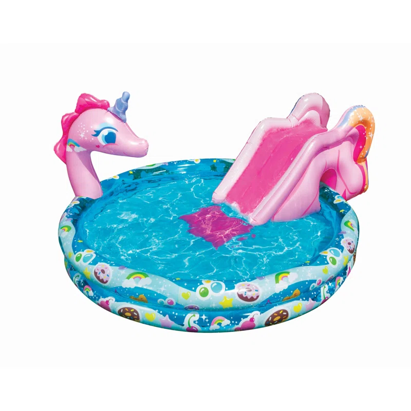 Banzai Plastic Round Kiddie Pool 32.5'' H x 60'' W x 78'' L