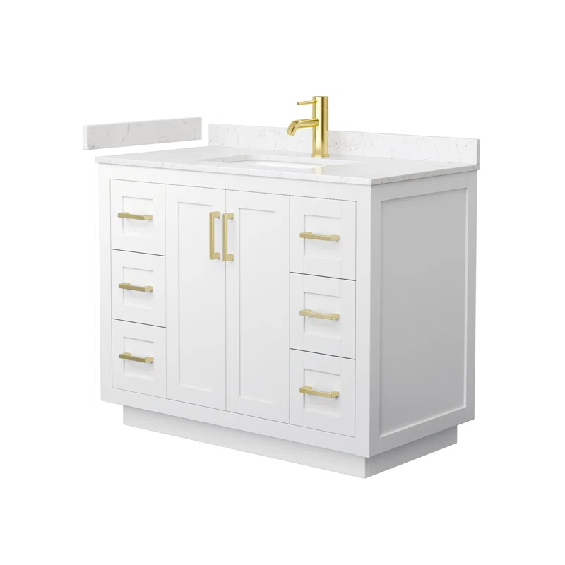 Miranda 42" Freestanding Single Bathroom Vanity with Cultured Marble Top