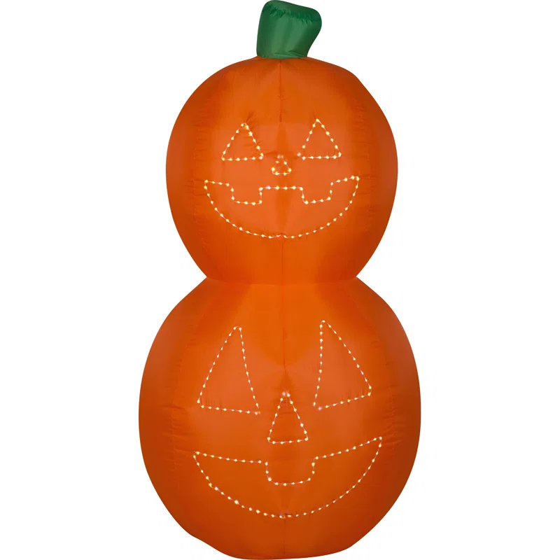 Gemmy Industries Airblown Jack-O'-Lantern Stack with Micro Lights Inflatable