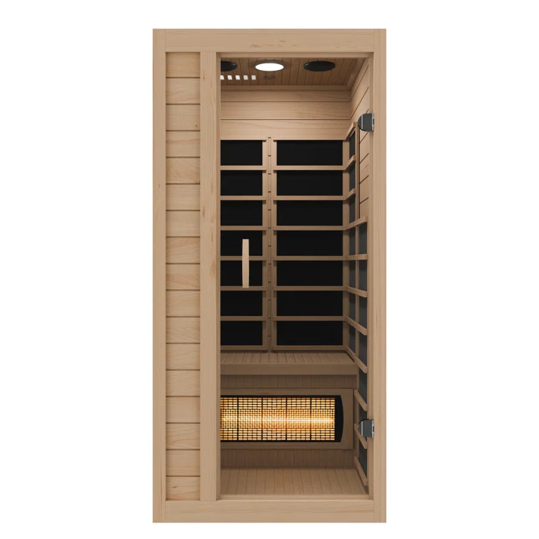 Steam Spa 1 Person Indoor Sauna Room: Hemlock Wooden Spa With Bluetooth Speaker, FM, And Touch Control Panel