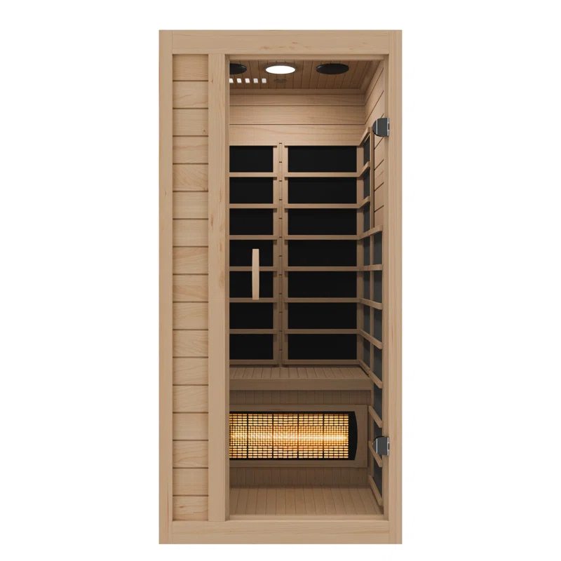 Steam Spa 1 Person Indoor Sauna Room: Hemlock Wooden Spa With Bluetooth Speaker, FM, And Touch Control Panel