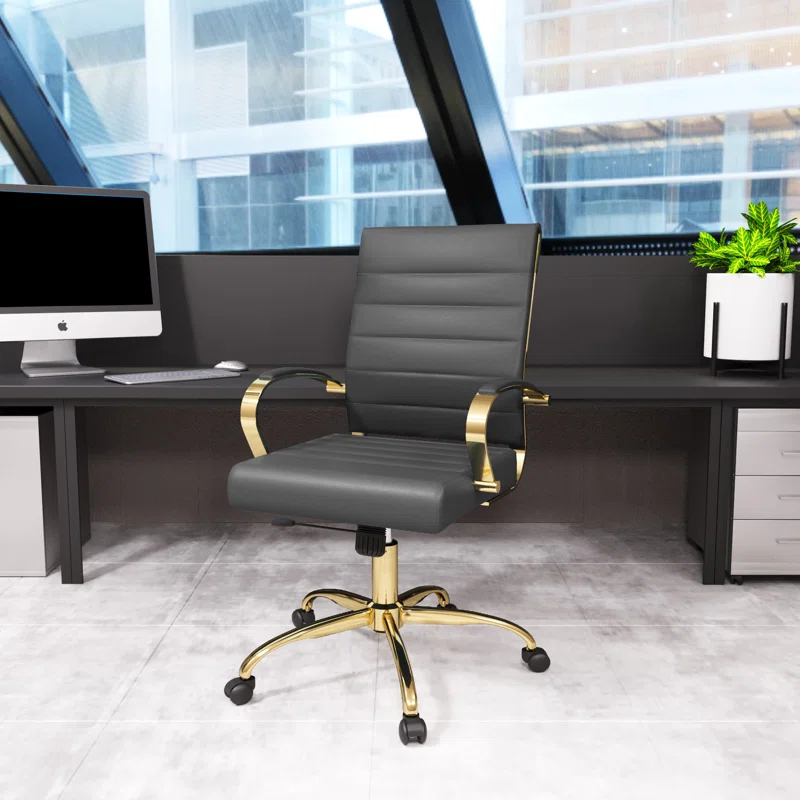 Everly Quinn Naudain Leather Office Conference Chair Modern Executive Meeting Room Chairs