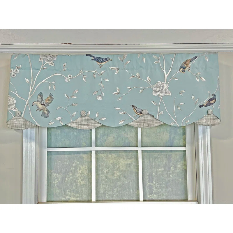 RLF Home Cotton Scalloped 50'' W Window Valance