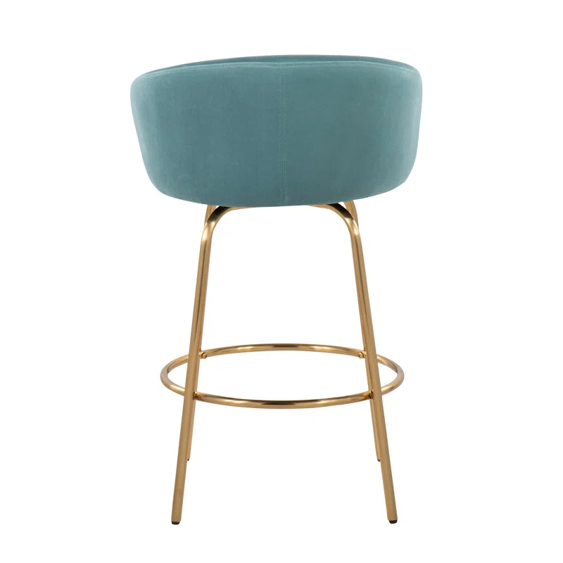 George Oliver Lakyia Swivel Upholstered Counter Stool with Metal Frame (Set of 2)