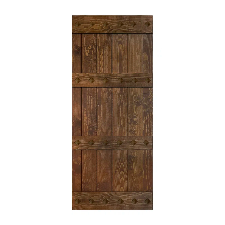IsLife 84'' Solid Wood Paneled Matte without Installation Hardware Kit Barn Door