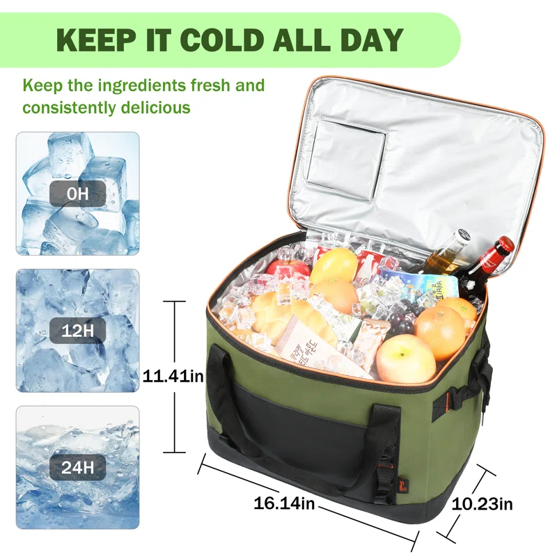 Tirrinia Tirrinia 31qt/48 Cans Soft Sided Cooler, Large capacity Soft Ice Chest, Portable Beach Cooler, Tirrinia CB