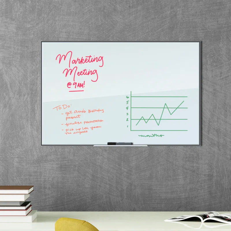 U Brands Wall Glass Medium - 4' - 6' Glass Board