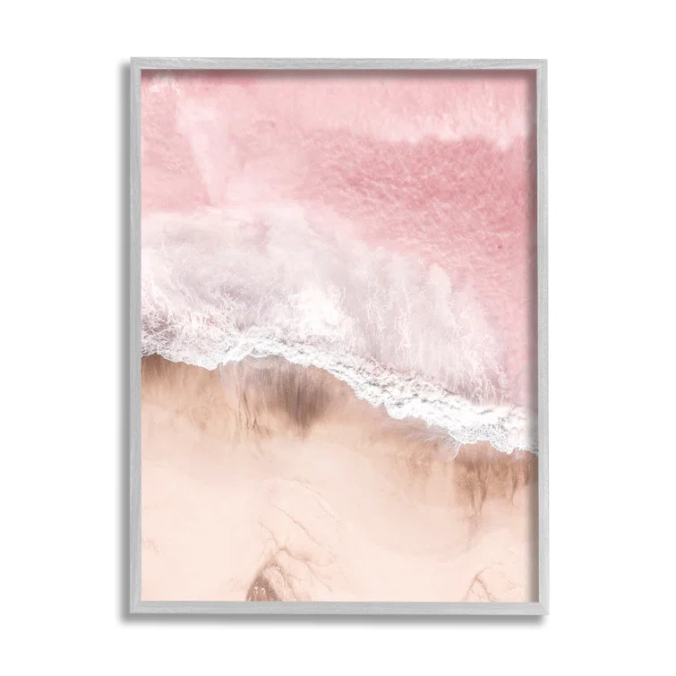Stupell Industries " Pink Sea Beach Shore " by Sisi And Seb