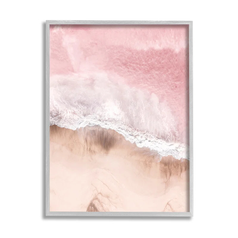Stupell Industries " Pink Sea Beach Shore " by Sisi And Seb