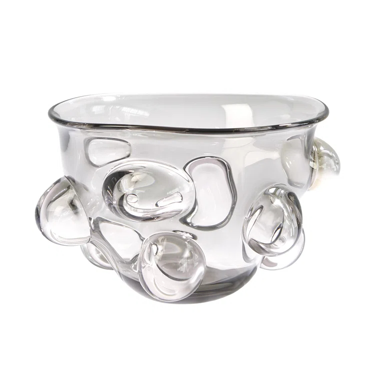 Global Views Bubbled Bowl-Smoke Grey