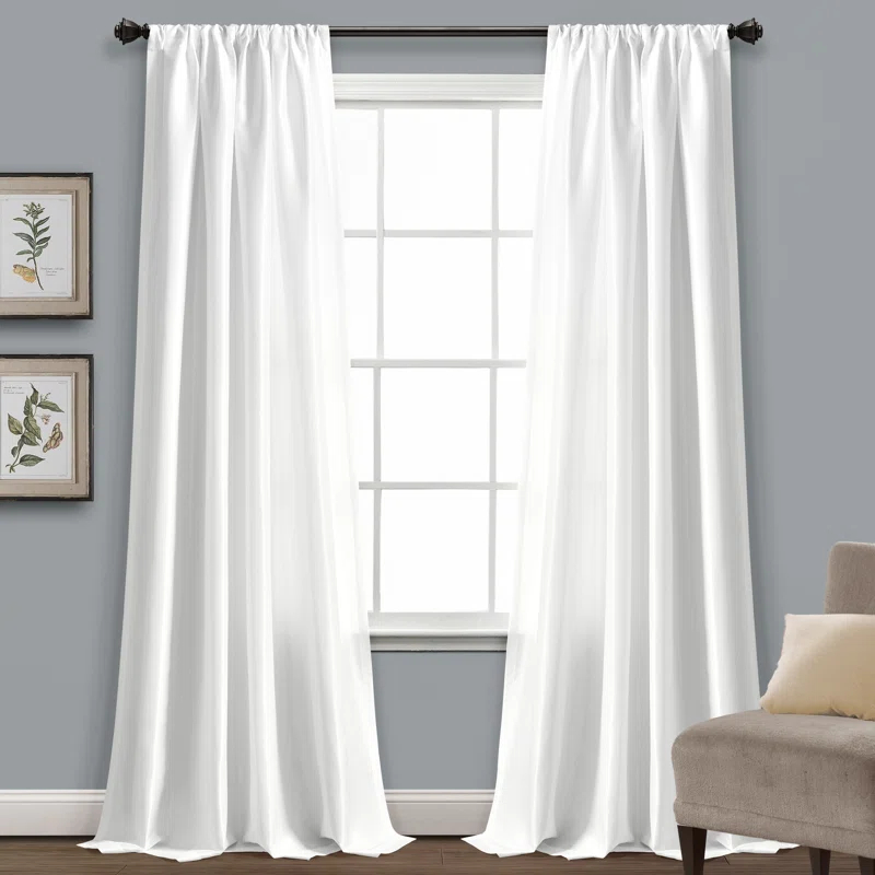 Lush Decor Venetian Polyester Semi Sheer Curtain Single Panel