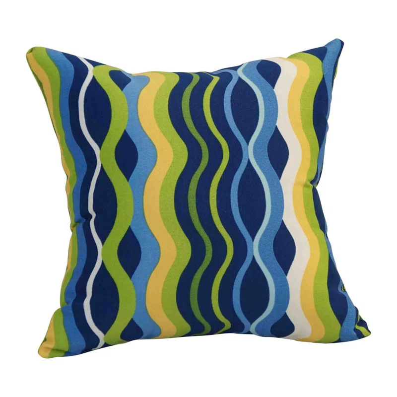 Blazing Needles Outdoor Cushion Collection Abstract Indoor/Outdoor Reversible Throw Pillow (Set of 4)