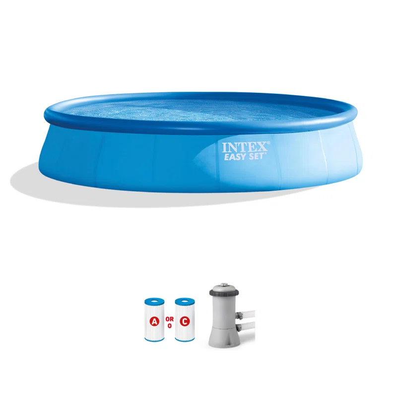 Intex Intex Easy Set Inflatable Kid Swimming Pool with Filter Pump